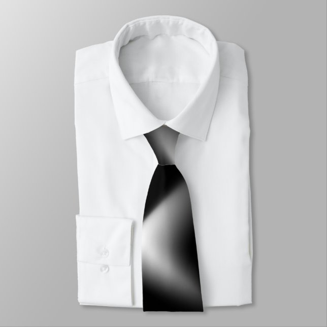 Corbata Tejidos abstractos en blanco y negro (Atado)