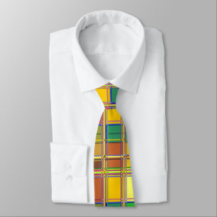Corbata Tela Colorida Caribeña Madras Tartán