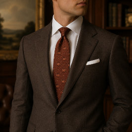 Corbata Tela de tweed de calabaza marrón oscuro de dinero