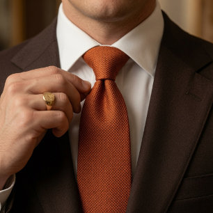 Corbata Tela de tweed de pájaro naranja oxidada de dinero 