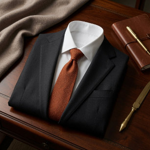 Corbata Tela de tweed de pájaro naranja oxidada de dinero 
