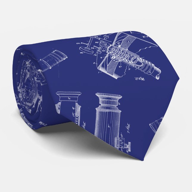 Corbata Telescope Blueprints Neck Tie (Enrollado)