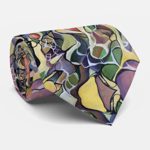 Corbata Tema abstracto contemporáneo audaz pintado a mano