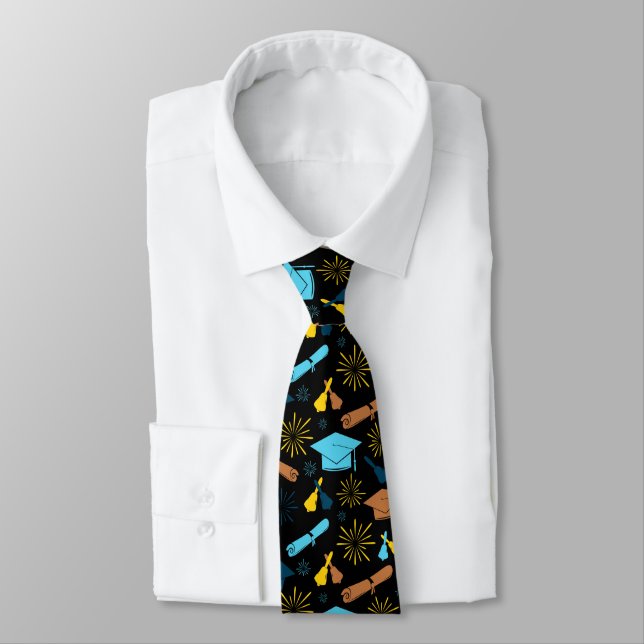 Corbata Tema de graduación de Guay Negro (Atado)