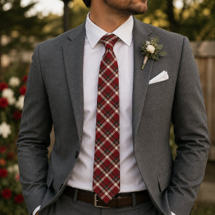 Corbata Tema de vacaciones rojo oscuro