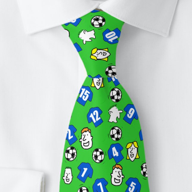 Corbata Tema del fútbol con Camisetas azules (Close up)
