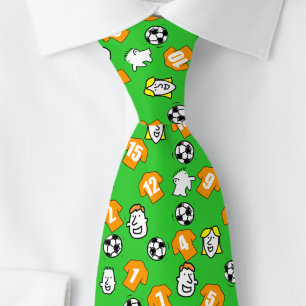 Corbata Tema del fútbol con Camisetas Naranjas del oro