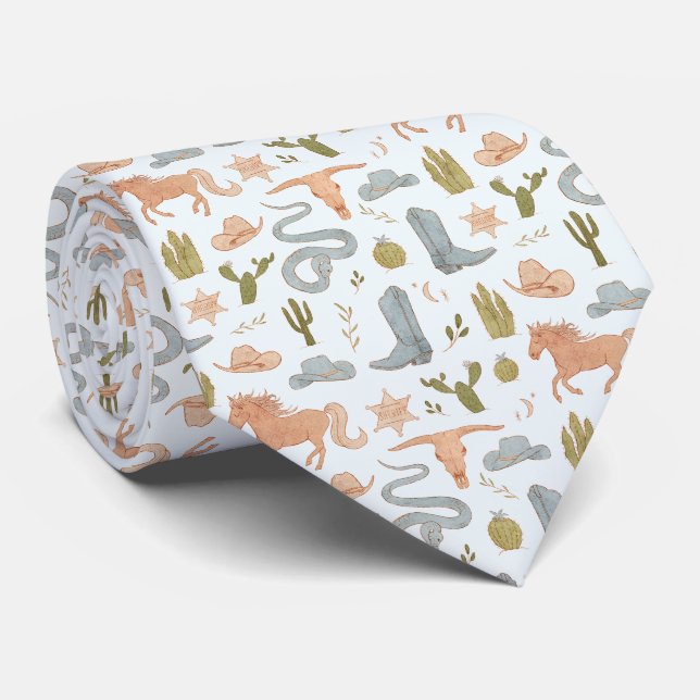 Corbata Tema occidental azul (Enrollado)