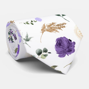 Corbata Tema PixDezines H2 Flores Tonos Púrpura
