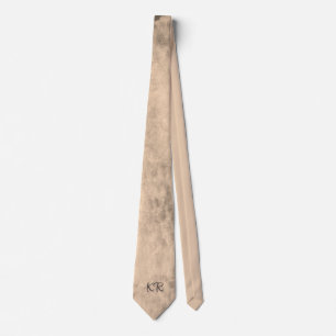 Corbata Tendencias Grunge Sepia Rosa Marrón Patrón Inicial