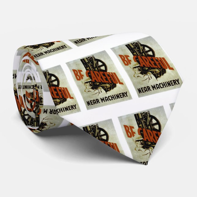 Corbata Tenga cuidado cerca de la máquina - Poster de segu (Enrollado)