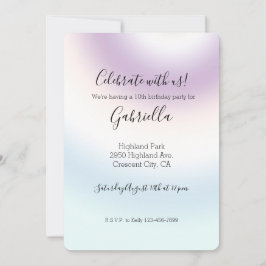 Corbata teñida de púrpura blanco azul Invitación