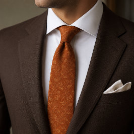 Corbata Terracota de lujo quemada naranja Jacquard