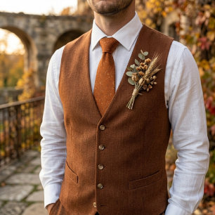Corbata Terracota de lujo quemada naranja Jacquard