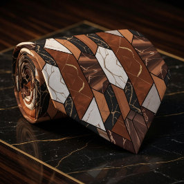 Corbata Terracota de lujo y mosaico geométrico de mármol n