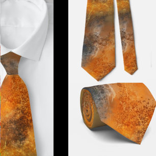 Corbata Terracota naranja marrón gris abstracto