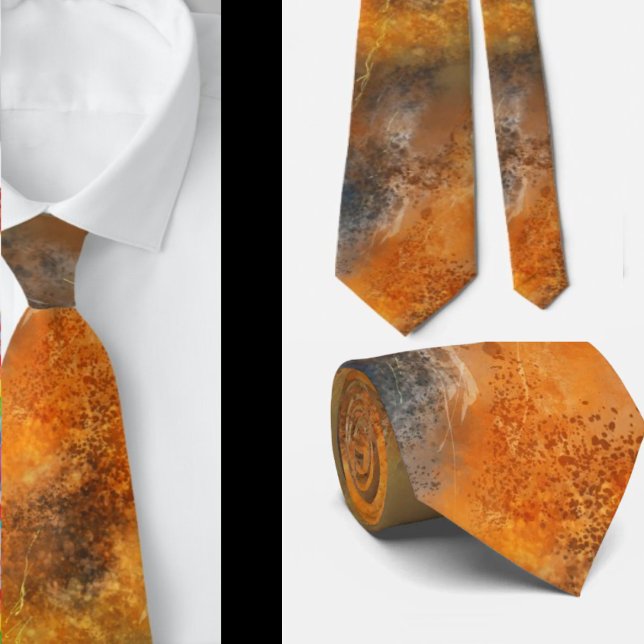 Corbata Terracota naranja marrón gris abstracto (Subido por el creador)
