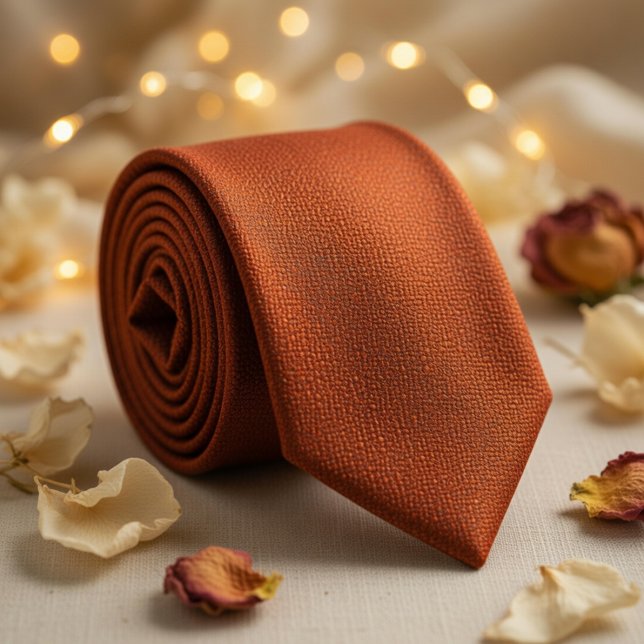 Corbata Terracota Rica Texturizada Naranja Quemada (Subido por el creador)