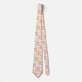 Corbata Terracotta Peony Floral Pattern Boda