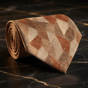Corbata Terracotta Rústica y Mármol de Arenisca Geométrico
