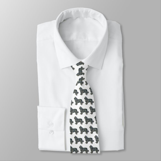 Corbata Terranova / Newfie Perro Amarillo y Azulejos Blanc (Atado)