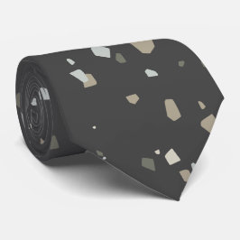 Corbata Terrazzo moderno de gris negro moderno