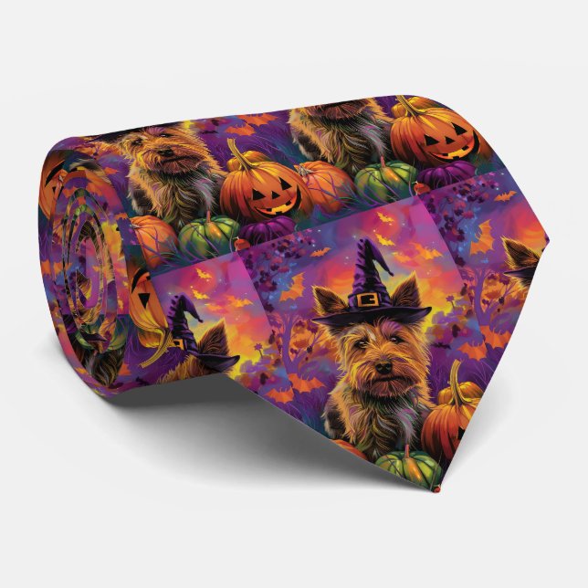 Corbata Terrier Australiano Espeluznante Bruja de Hallowee (Enrollado)