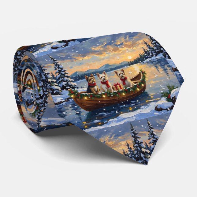 Corbata Terrier de Cairn Navidad Barco Fiesta (Enrollado)