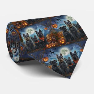 Corbata Terrier Escocés Halloween Espeluznante