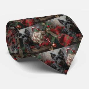 Corbata Terrier Escocés Perro Navideño Festivo