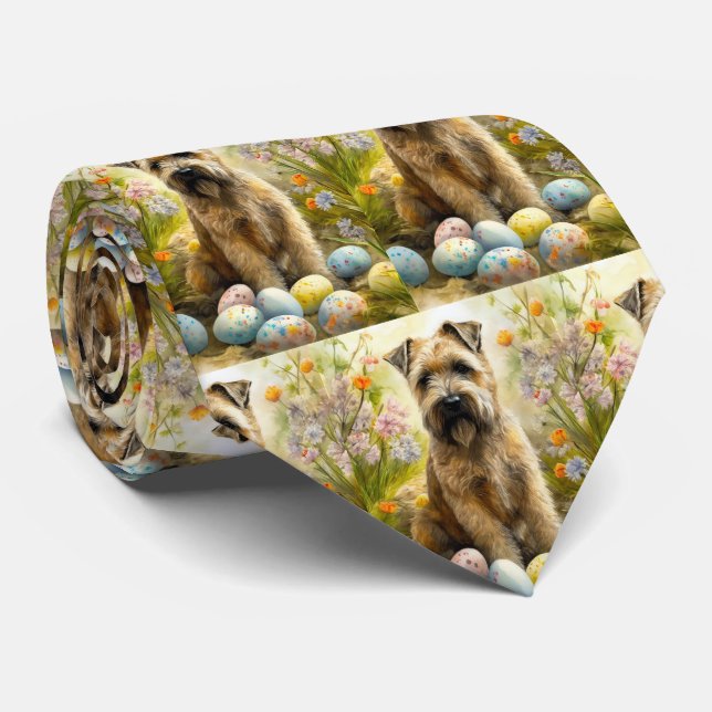 Corbata Terrier Trigo con Huevos de Pascua Fiesta  (Enrollado)