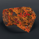 Corbata Tesoros de otoño<br><div class="desc">Patrón de otoño dibujado a mano con hongos,  bayas diversas,  hojas caídas y bichos</div>
