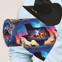 Texas Shape BBQ Pit Cowboy Deer Sunset