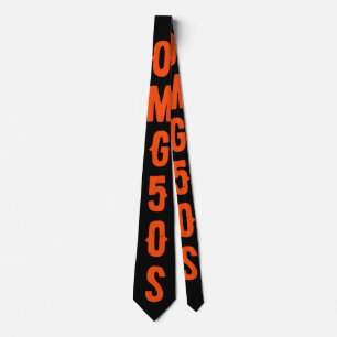 Corbata Texto personalizado en naranja Hermoso color Negro