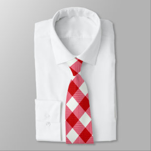 Corbata textura blanca clásica de estratificación tartán a