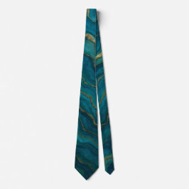 Corbata Textura de ágata de mármol de océano azul profundo