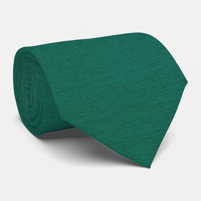 Corbata Textura de lino verde oscuro (Enrollado)
