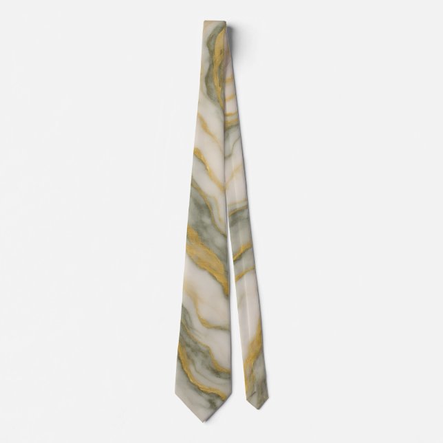 Corbata Textura de mármol Venas de Oro Líquido (Anverso)
