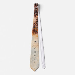 Corbata Textura de metal oxidado marrón genial Nombre pers