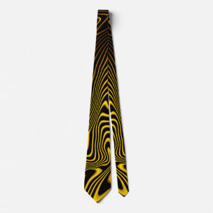 Corbata Textura de remolinos de oro amarillo negro