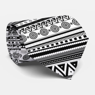 Corbata textura decorativa azteca BN