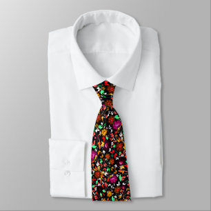 Corbata Textura floral colorida vintage adorable