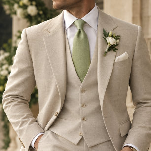 Corbata Textura tejida de lujo de pistacho