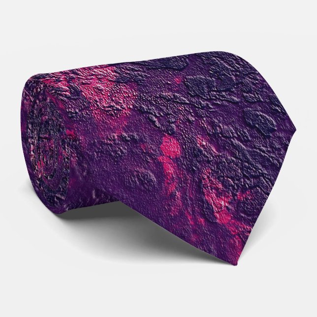 Corbata Textura violeta morada oscura textura mármol ante  (Enrollado)