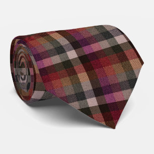 Corbata Texturizado rojo, gris, frambuesa a cuadros.