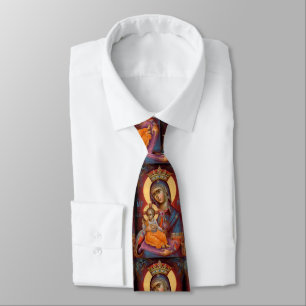 Corbata Theotkos Mary sosteniendo al niño Jesús