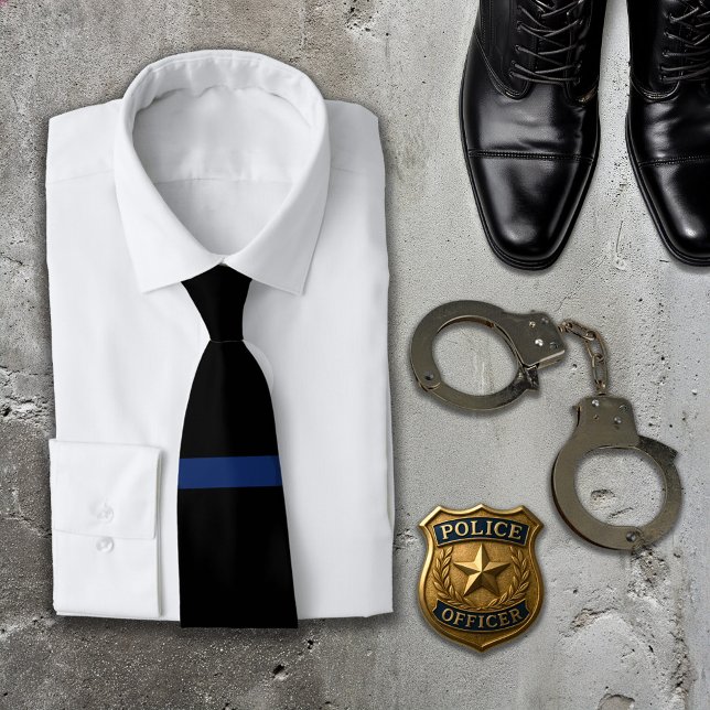 Corbata Thin Blue Line Law Enforcement Necktie Tie (Subido por el creador)