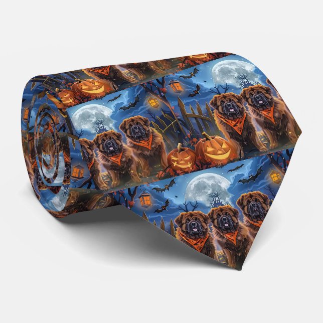 Corbata Tibetano Mastiff Halloween Spooky (Enrollado)
