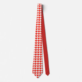 Corbata Tie - Corazón rojo y blanco