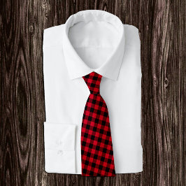 Corbata Tie de búfalo negro y rojo oscuro, rústico